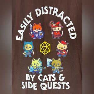 Nerdy Gamer L Distracted Brown Kids Short Sleeve Tee - Kids